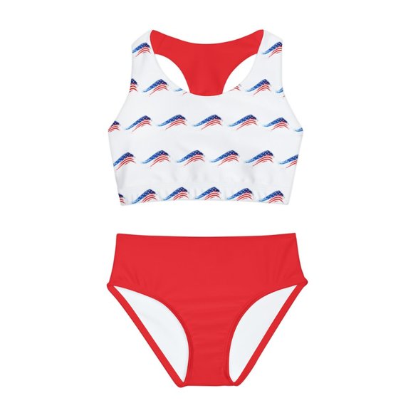 Red White and Blue Girls Two piece